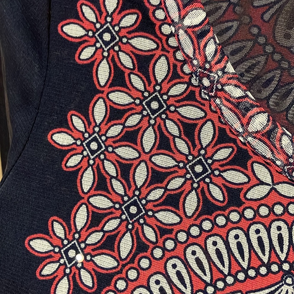 INC International Concepts Red and Blue Patterned Top - Picture 6 of 12